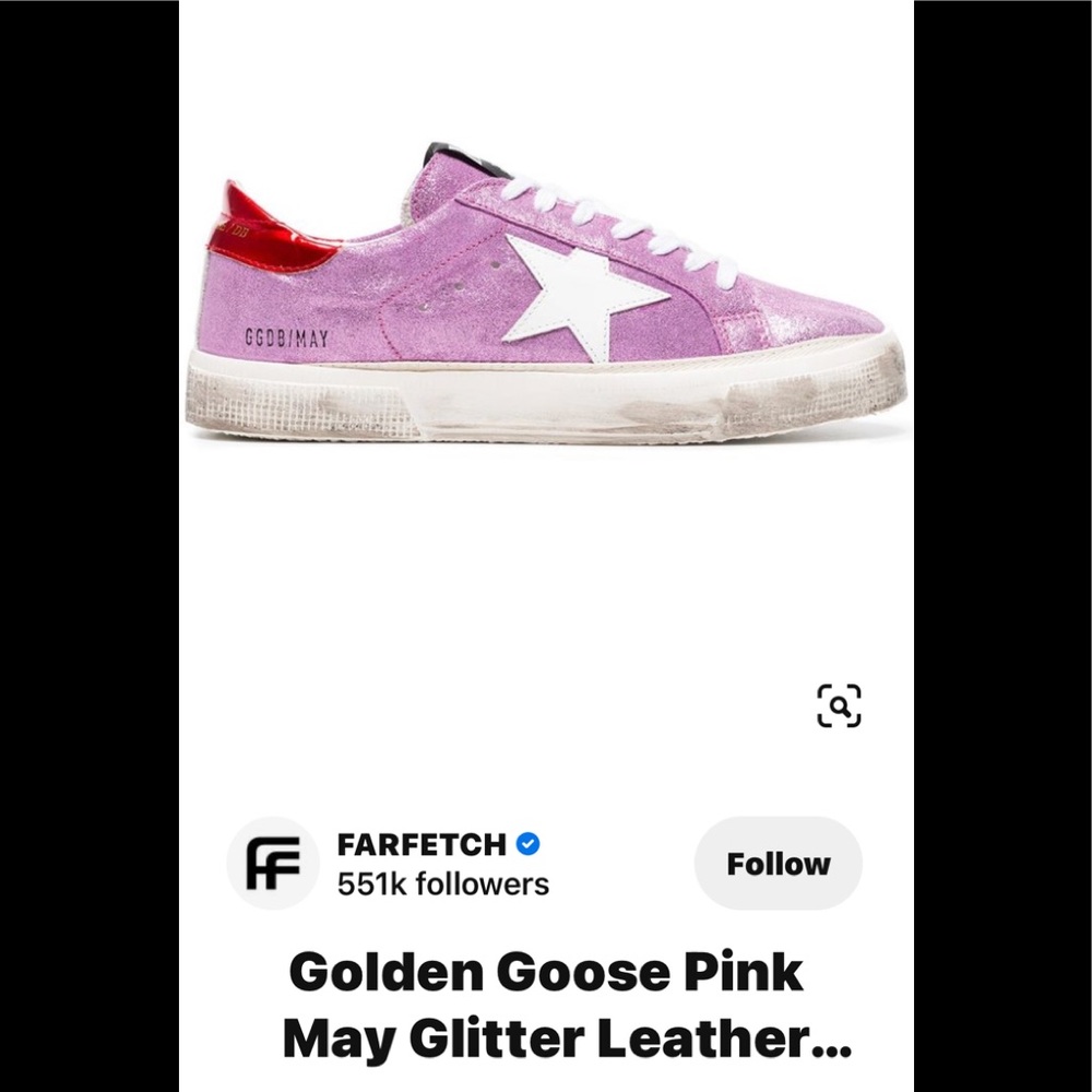 Golden Goose Pink and Red Glitter Sneakers